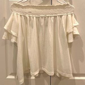 Flowy white off the shoulder top